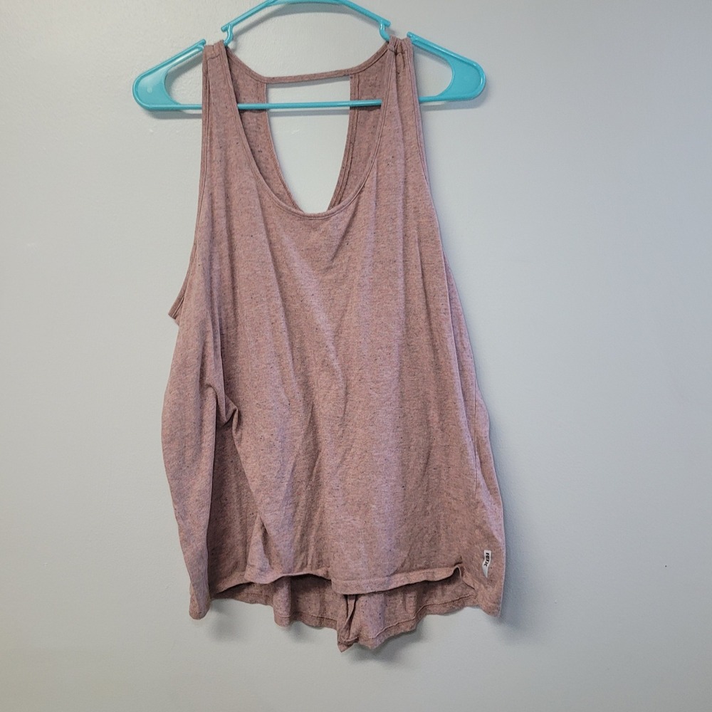 RBX Womens XL Pink Space Dye Open Back Activewear Tank Top Breathable
